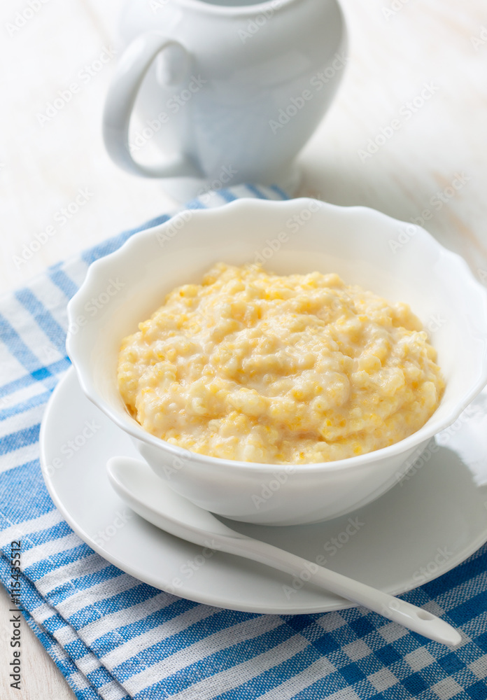 Dietary breakfast with corn porridge Dietary breakfast with corn porridge