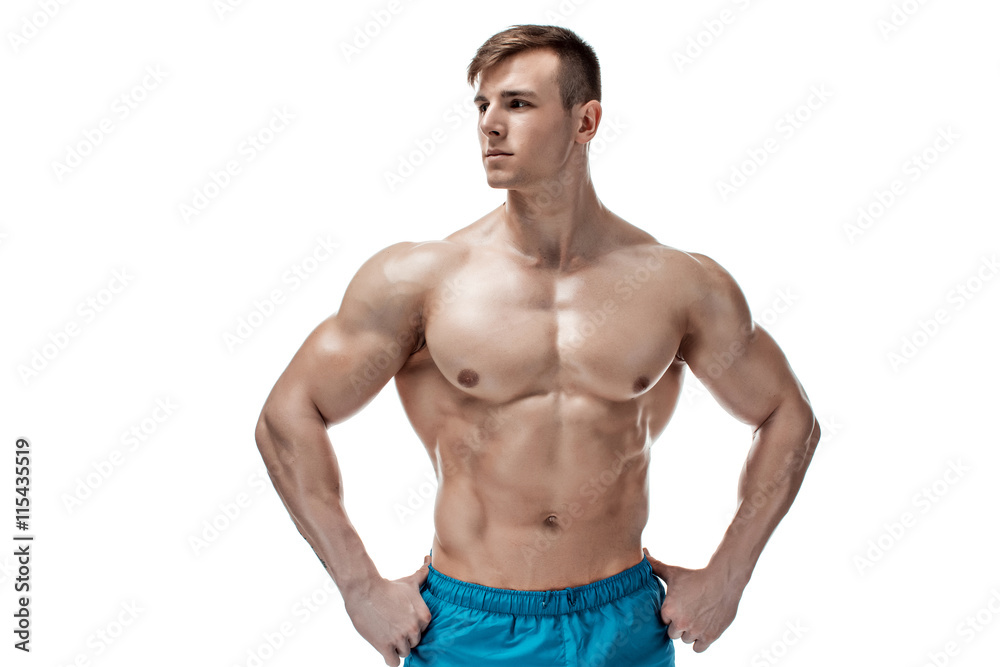 Fototapeta premium Image of muscle man posing in studio