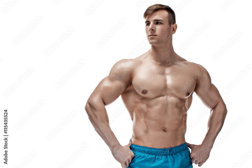 Fototapeta premium Image of muscle man posing in studio