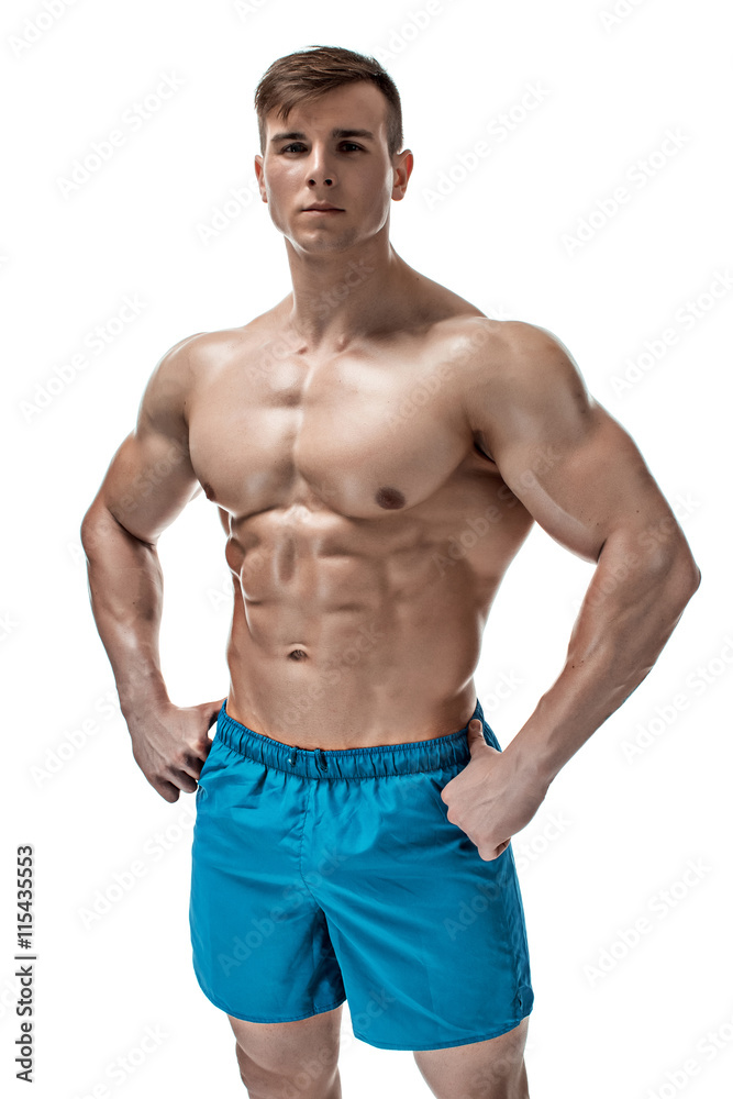 Image of muscle man posing in studio Image of muscle man posing in studio