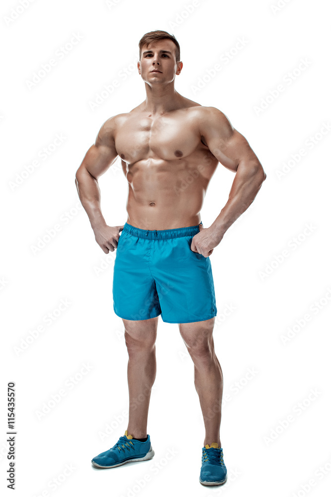 Image of muscle man posing in studio Image of muscle man posing in studio