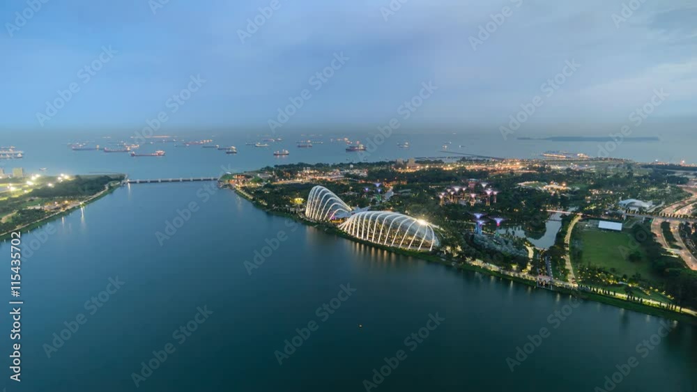 Singapore city skyline at Marina Bay, 4K Time lapse