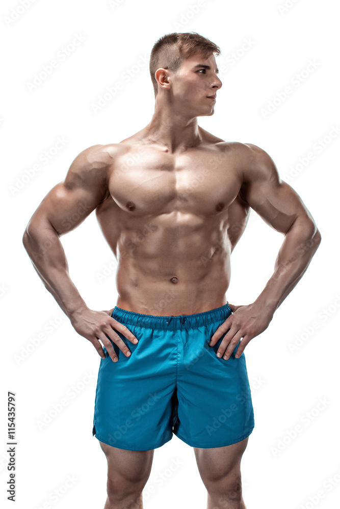 Image of muscle man posing in studio Image of muscle man posing in studio