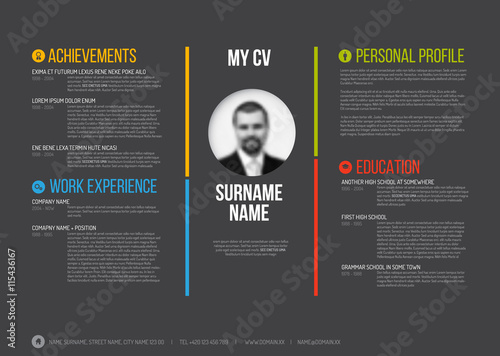 Vector minimalist cv / resume template