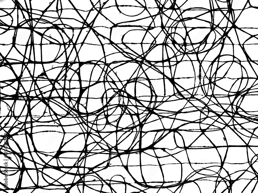 Obraz premium Black and white abstract scribble background. Photo.
