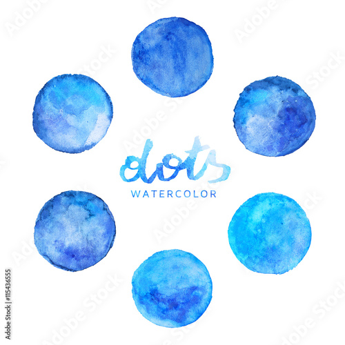 Watercolor Dots Set - 02 Blue