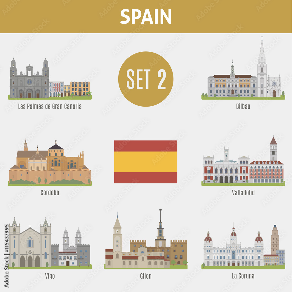 Famous Places Spain cities. Set 2