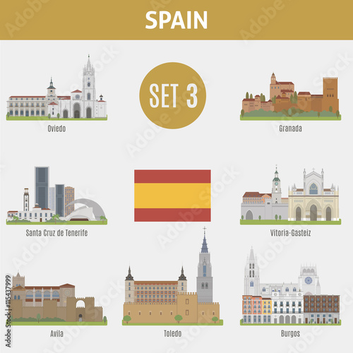 Famous Places Spain cities. Set 3 #115437999