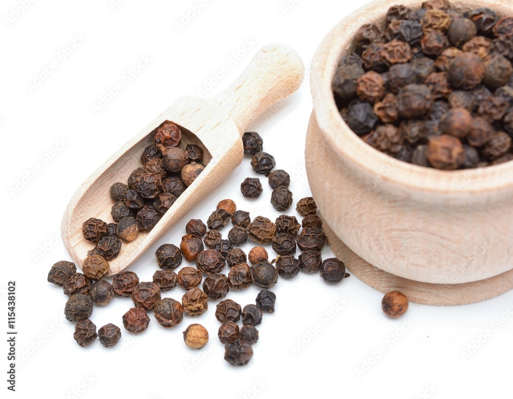 black pepper isolated on white background black pepper isolated on white background
