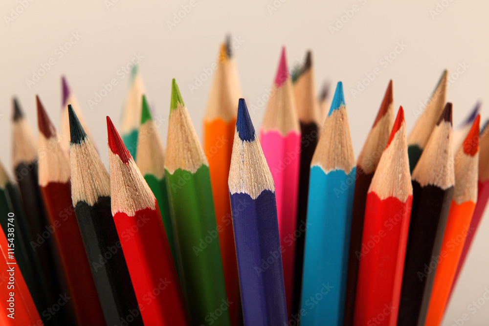 Colored pencils background. Selective focus Colored pencils background. Selective focus