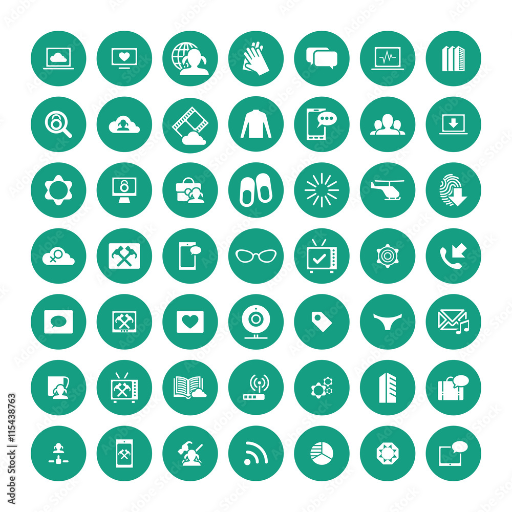 Set of 49 Universal Icons. Business, internet, web design.
