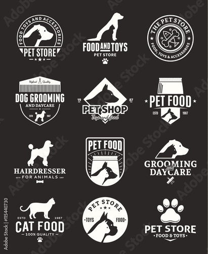 Set of vector pet logo and icons