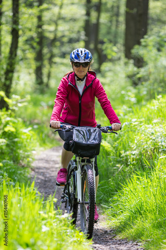 Woman riding bike 