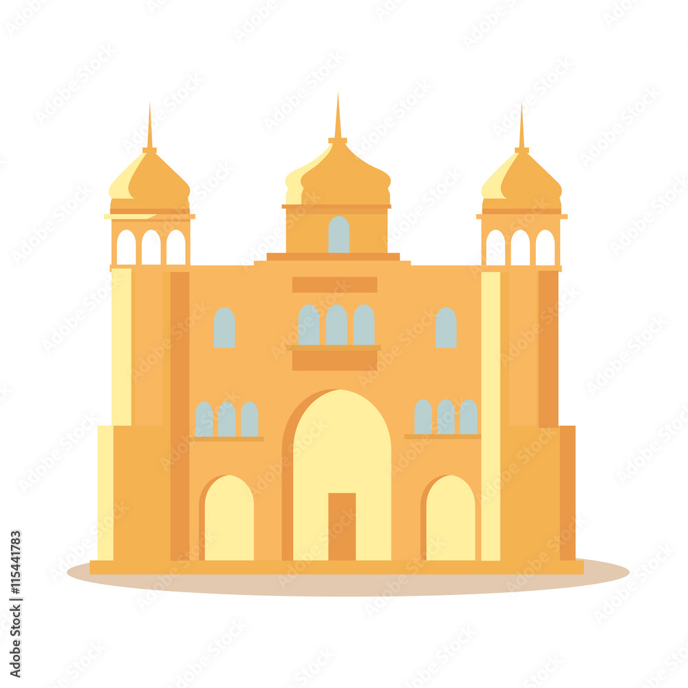 Indian Palace Illustration in Flat Design.