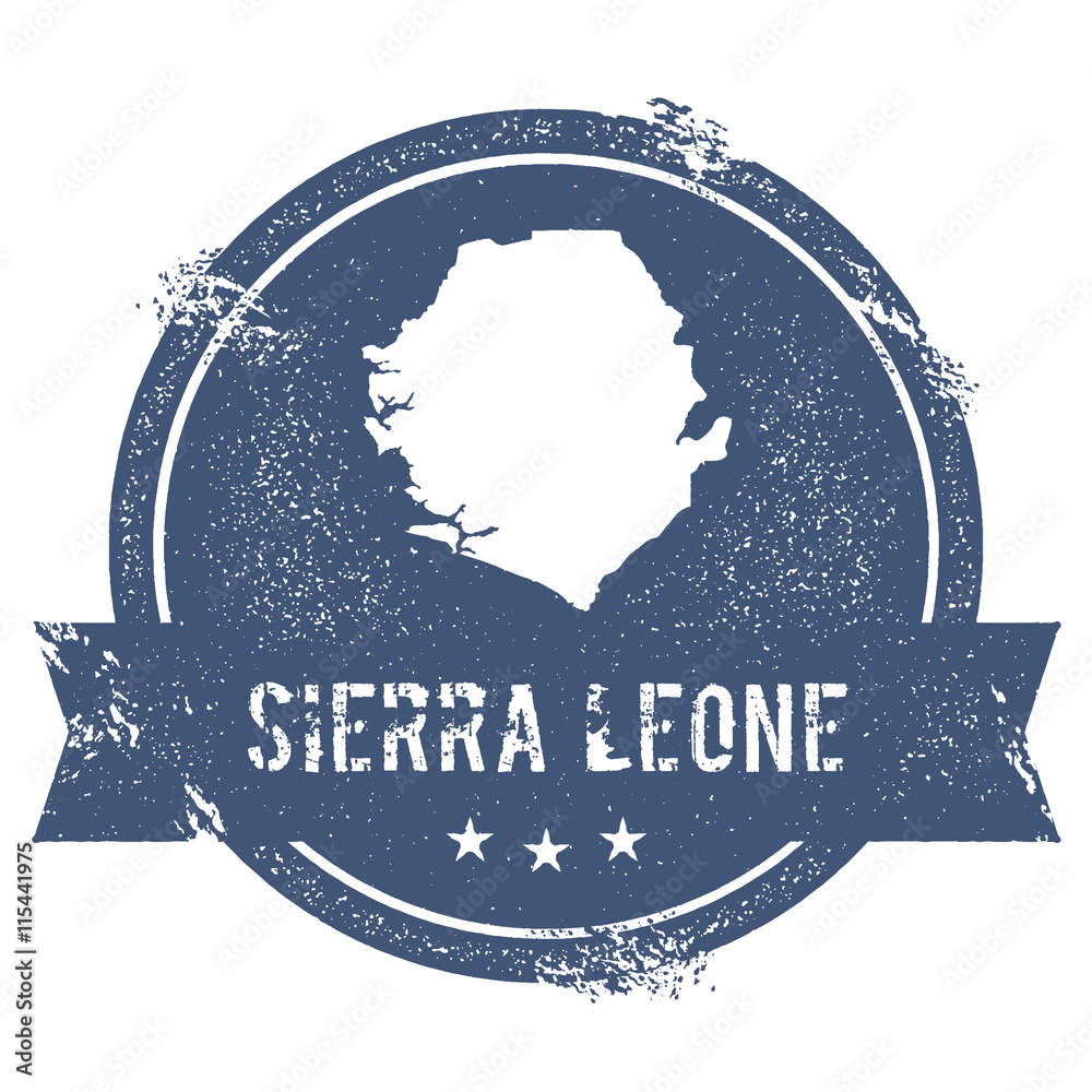 Sierra Leone mark. Travel rubber stamp with the name and map of Sierra ...