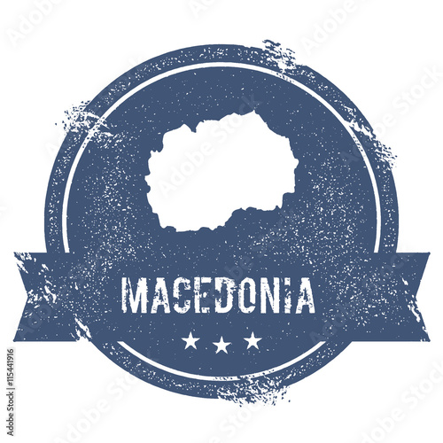 Macedonia, the Former Yugoslav Republic of mark. Travel rubber stamp with the name and map of Macedonia, the Former Yugoslav Republic of, vector illustration.
