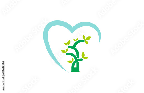 heart plant vector logo
