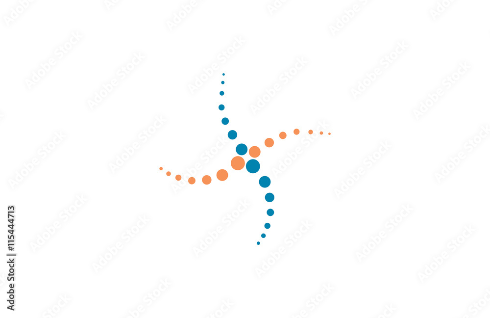Fototapeta premium star dot circle connection logo