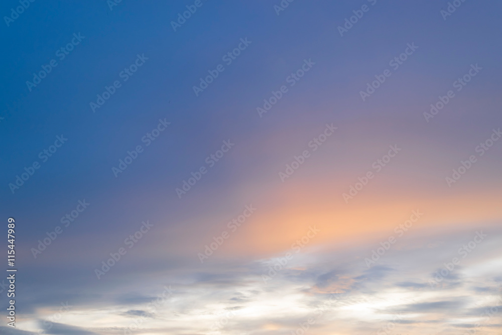 beautiful blurred Sunset Sky Background with copy space