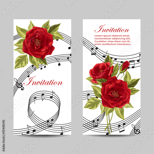 Set of wedding invitation cards design.