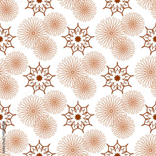 Seamless of nine angle stars and chamomiles. pattern of geometric chamomiles and stars for your design