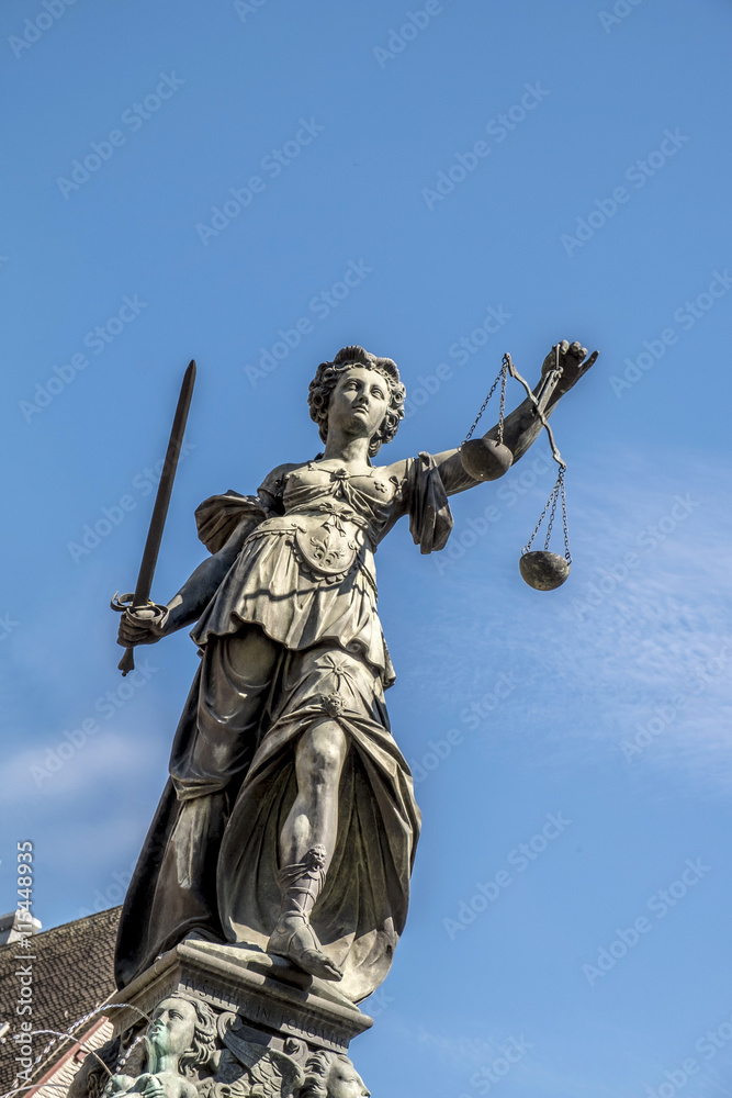 Statue of Lady Justice (Justitia) in Frankfurt