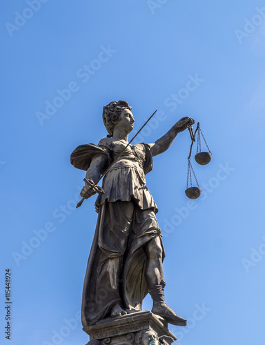 Statue of Lady Justice  Justitia  in Frankfurt