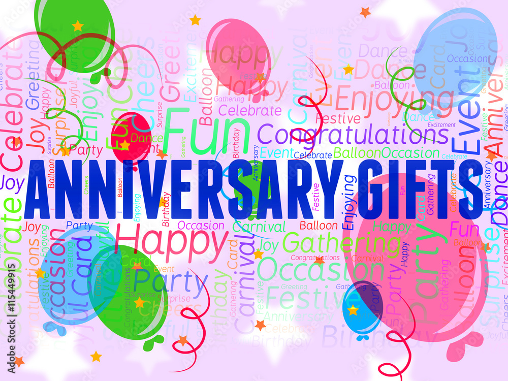 Anniversary Gifts Indicates Marriage Occasion And Gift-Box