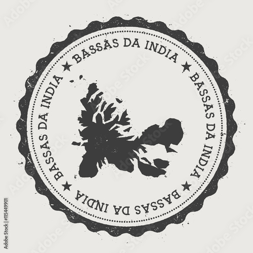 Vintage rubber stamp featuring a map of the French Southern Territories with circular text and stars, designed in a hipster style.
