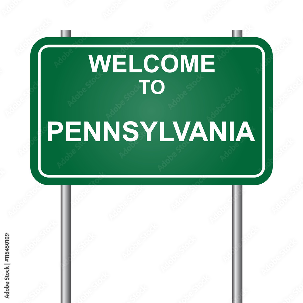 Welcome to Commonwealth of Pennsylvania, green signal vector Welcome to Commonwealth of Pennsylvania, green signal vector