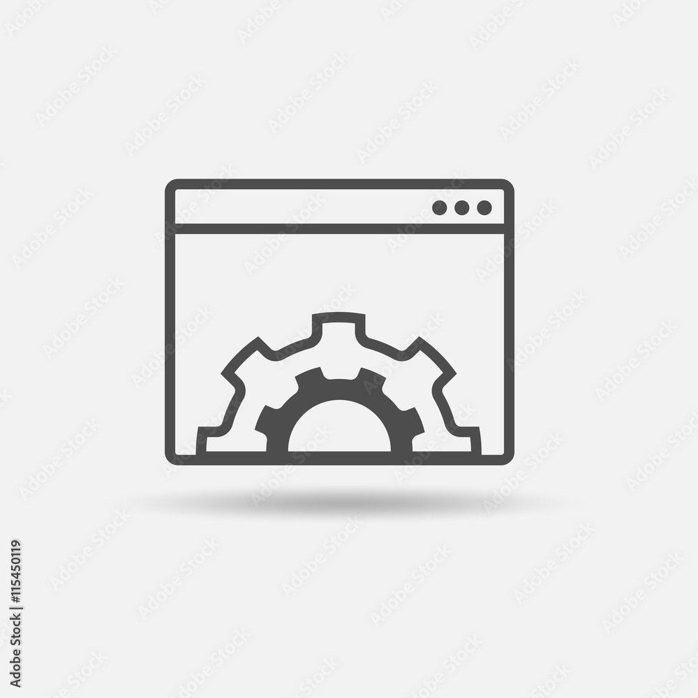 Website optimization icon. Outline style. Vector illustration. Website optimization icon. Outline style. Vector illustration.