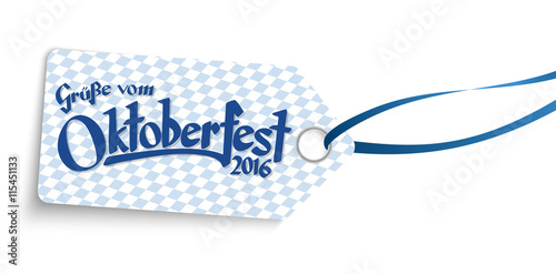 hangtag with text Grüße vom Oktoberfest 2016