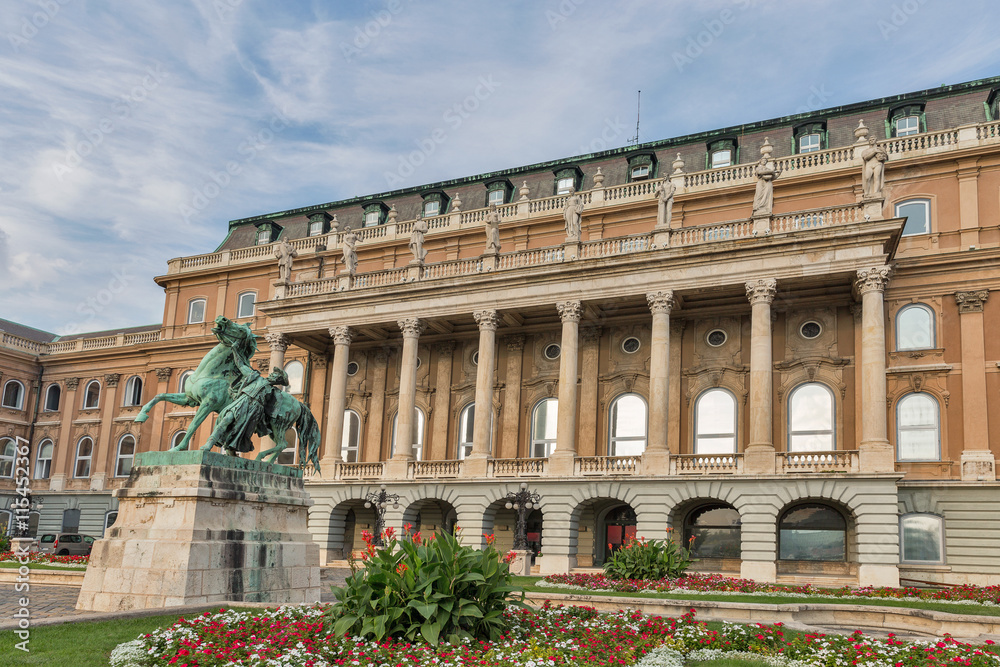 Statue of the Hortobagy horseherd in Buda castle. Budapest, Hungary.