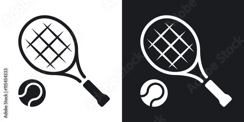 Fotografia Wektor rakieta tenisowa i ikona piłki tenisowej