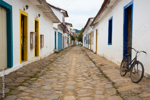 streets of the historical town Paraty Brazil