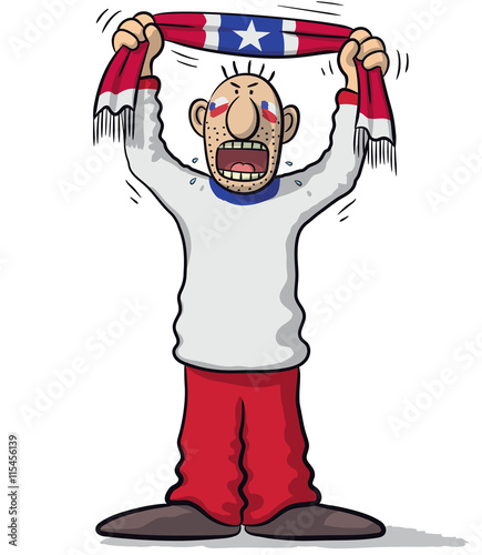 illustration of a chilean soccer fan with the team colors