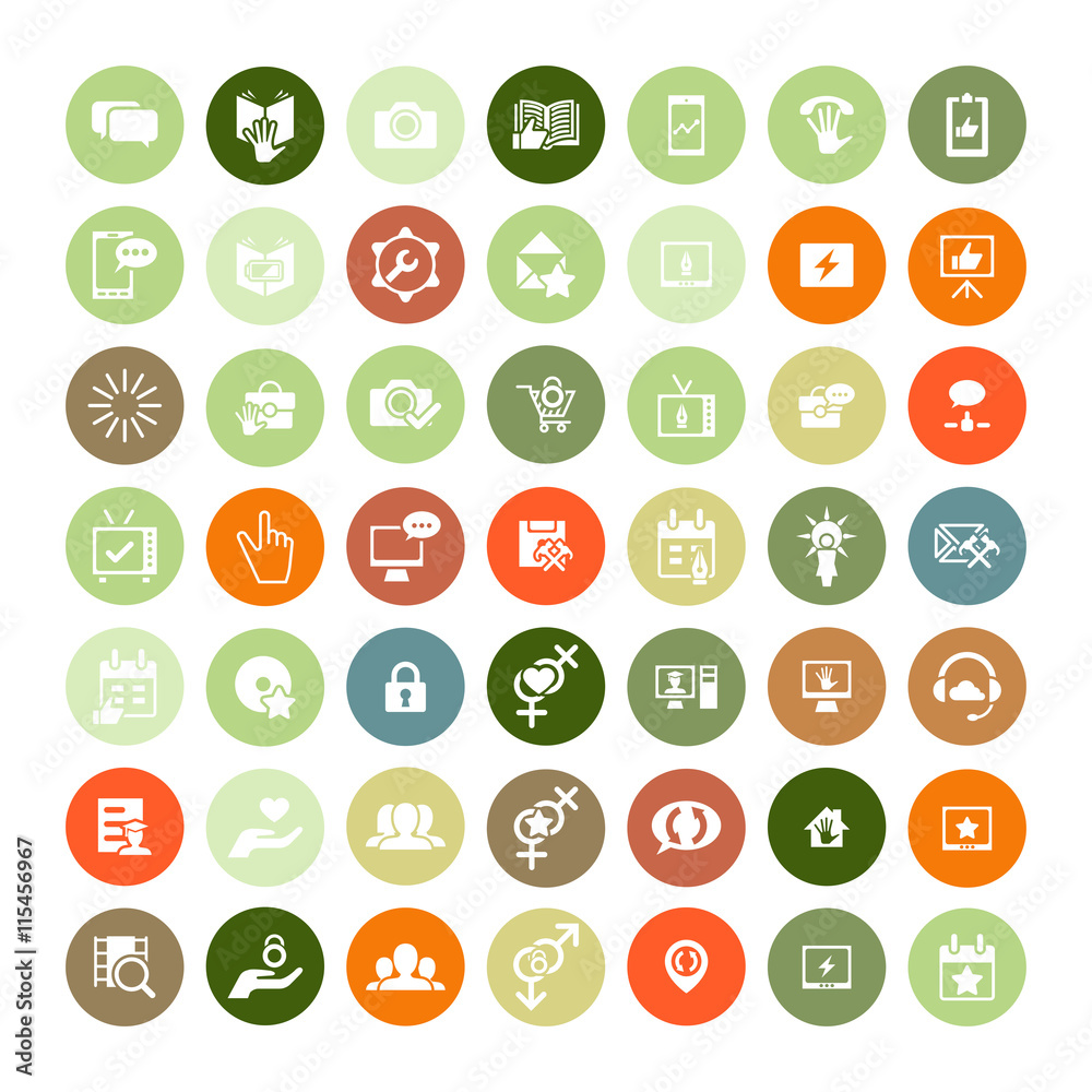 Set of 49 Universal Icons. Business, internet, web design.
