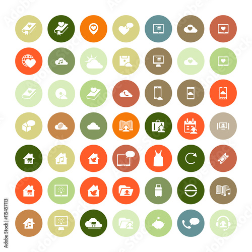 Set of 49 Universal Icons. Business, internet, web design.