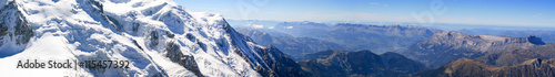 Panoramic view from Aiguille du midi  Chamonix  France of the Al