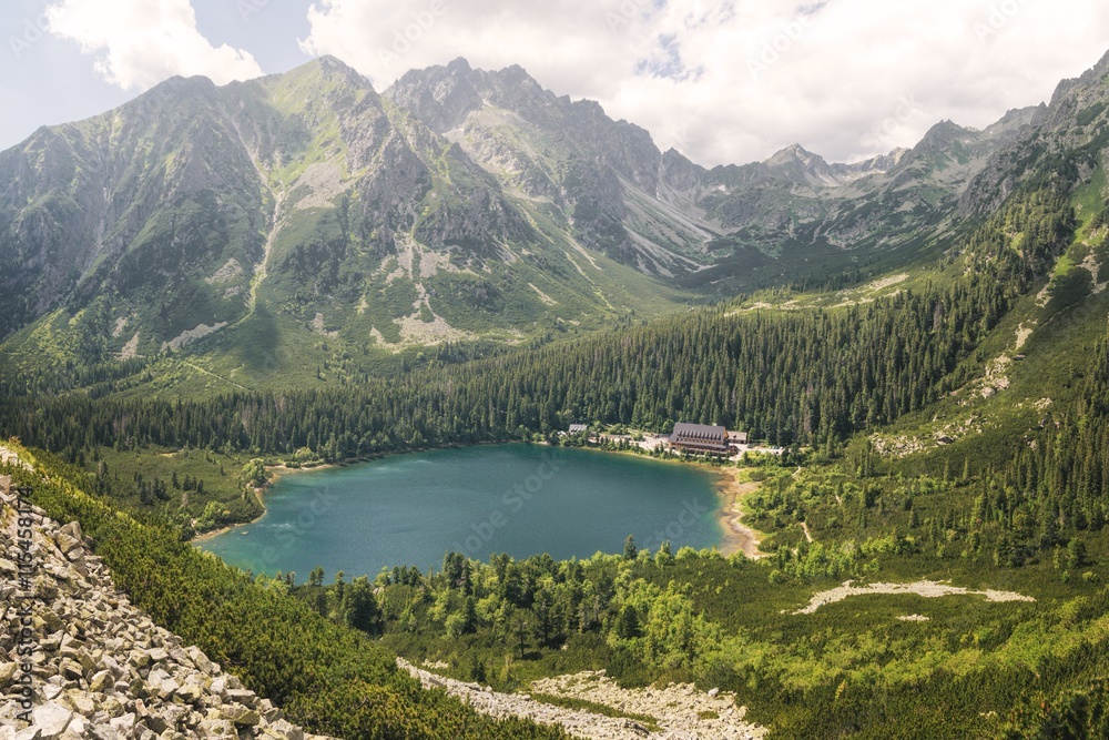 Fototapeta premium Glacial Lake Popradske Pleso in High Tatras National Park, Slovakia