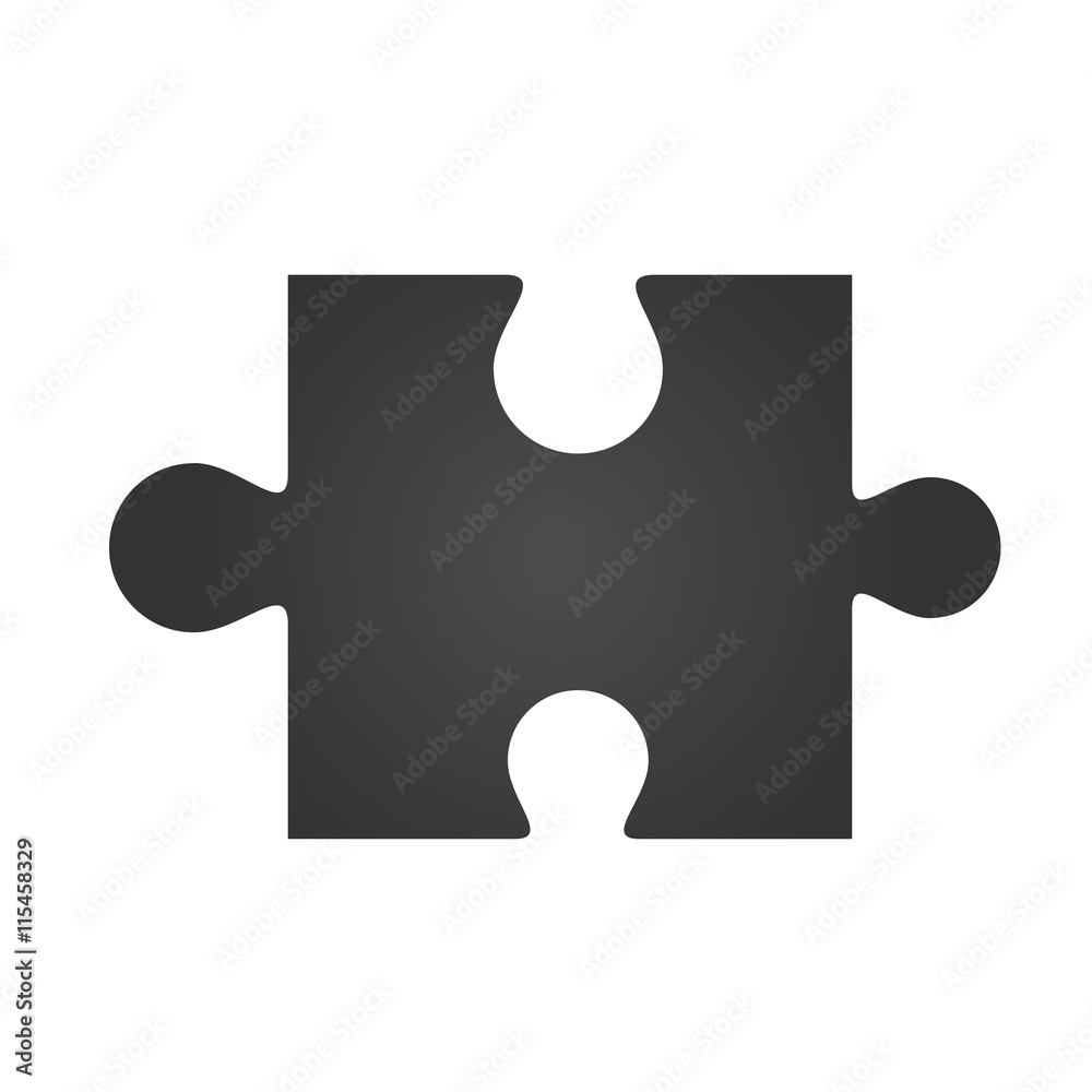 Puzzle icon. Simple flat logo of puzzle sign on white background. Vector illustration. Puzzle icon. Simple flat logo of puzzle sign on white background. Vector illustration.