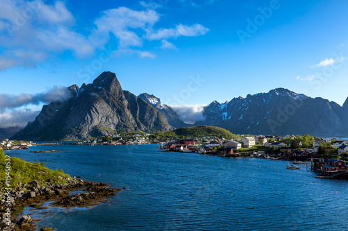 Beautiful landscape with fishing village, Norway © sokko_natalia