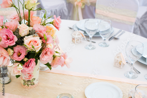 wedding table with flower
