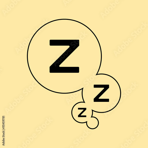 Z letters in curved bubbles from right bottom corner. Sleep logo