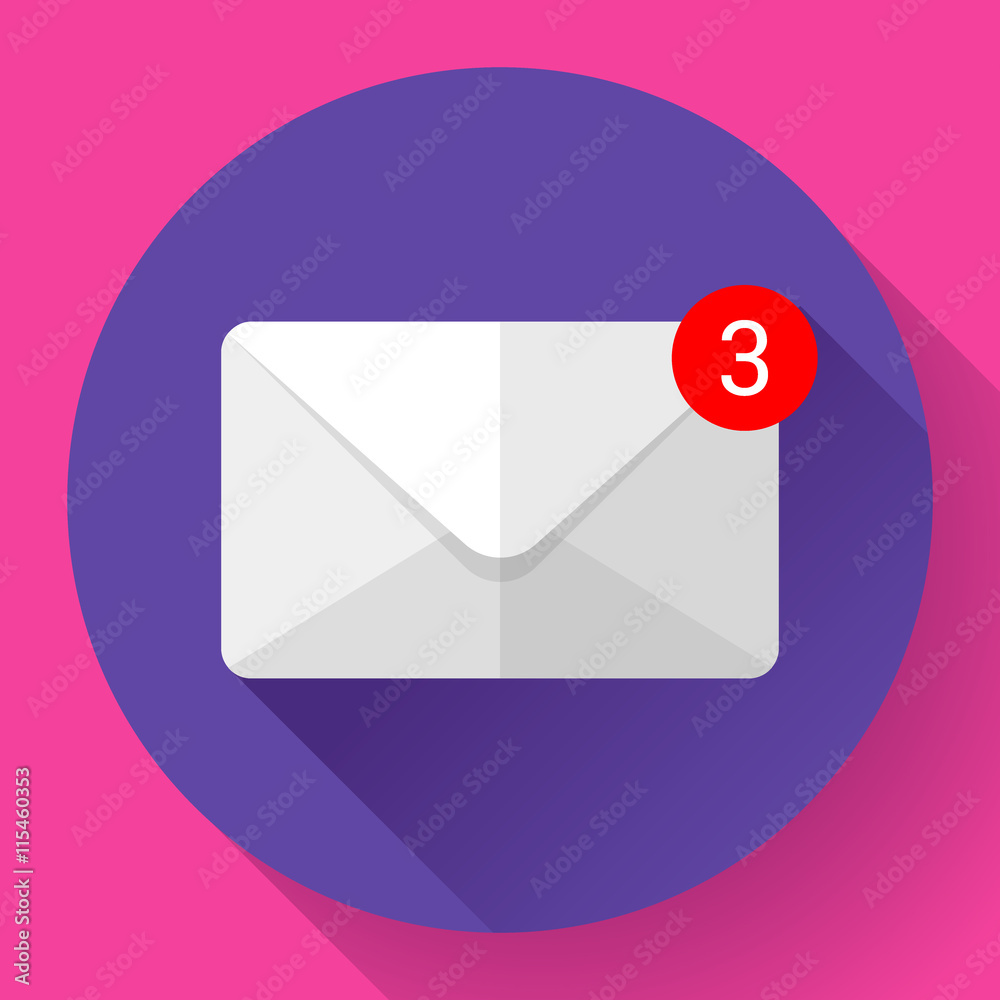 Envelope Mail Icon new letter sms message notification Flat 2.0 design style. Envelope Mail Icon new letter sms message notification Flat 2.0 design style.
