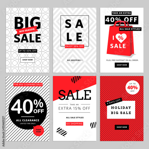 Set of mobile banners for online shopping. Vector illustrations for website and mobile website social media banners, posters, email and newsletter designs, ads, promotional material.