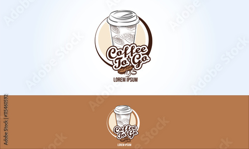 Coffee take away paper cup Logo design