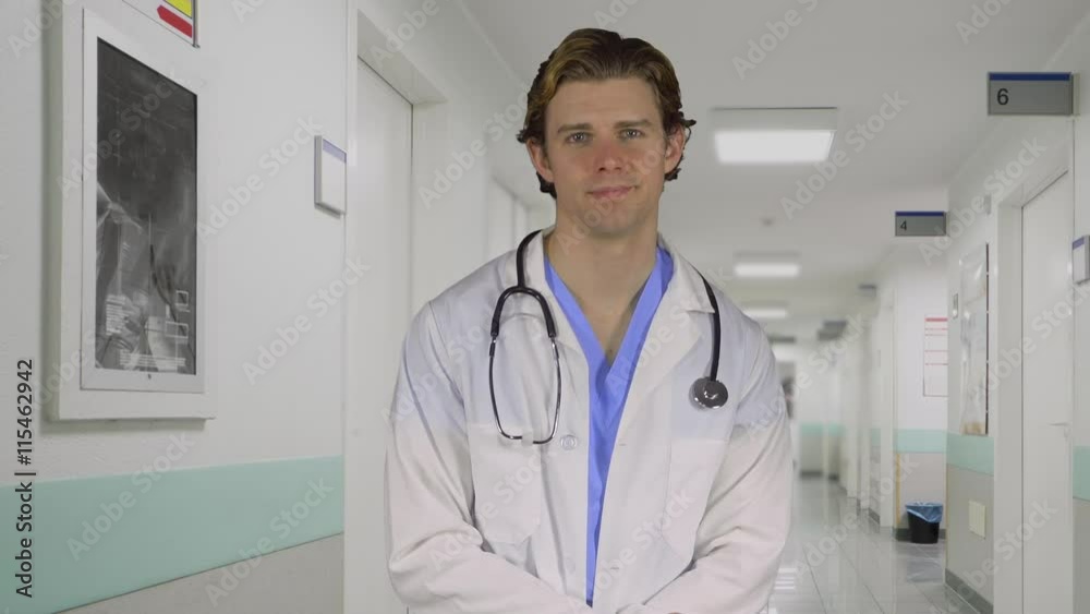 Depressed male medical staffer at work Depressed male medical staffer at work