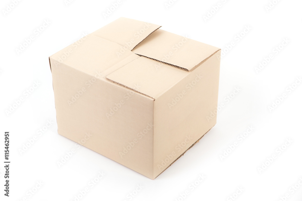 Fototapeta premium Cardboard box. Front View