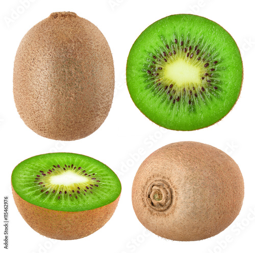 Collection of isolated kiwi fruits